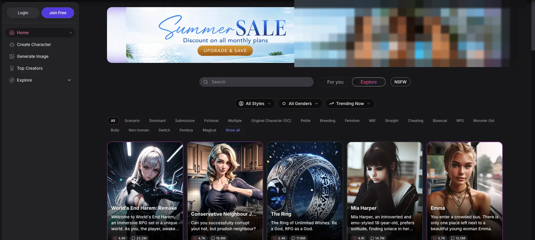 Danh sách nhân vật trong Girlfriend GPT