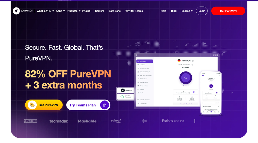 PureVPN website
